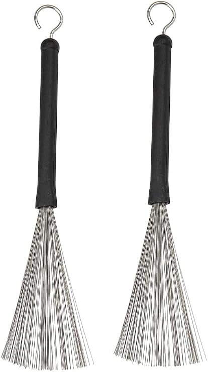 Jiayouy 1 Pair Drum Wire Brushes Drum Sticks Percussion Retractable Brush Stick for Cajon Jazz Acoustic Drummer Playing Music Lover