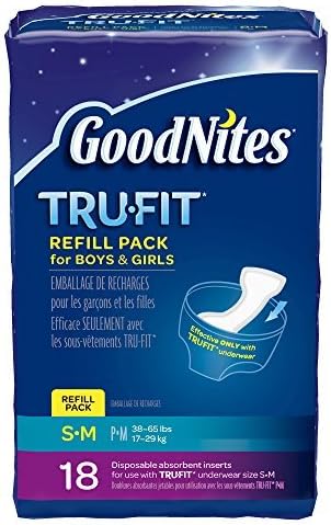 GoodNites Tru-fit Disposable Absorbent Inserts for Boys & Girls, Small/Medium, 18 Count