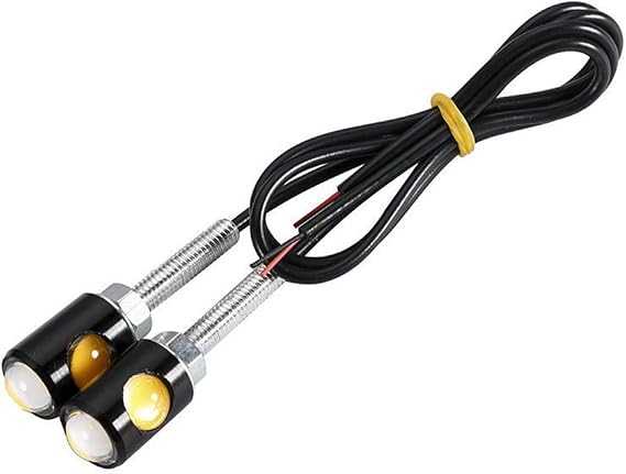 Yolu 2PCS License Plate Light, License Tag Screw Bolt Lamp, 12V White LED Bulb, Waterproof/Rainproof, Black Aluminium Light Holder, Legal for Car Motorcycle Truck RV ATV(Yellow)