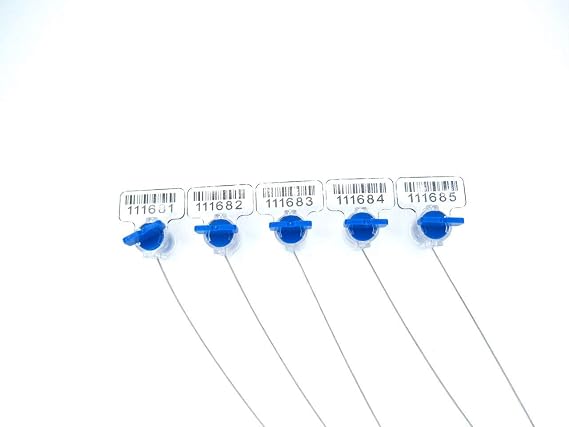 Roto Ratchet Utility Meter Twist Seal, 1000 pcs. Blue, Anti Tamper, Correlative Numbered and Barcode, Adjustable, High Electric, Gas, Padlock Seal, Free and Quick Delivery from USA. BFSEALS