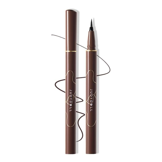 JUDYDOLL Blooming Liquid Eyeliner Pen, 0.02mm Ultra Fine Tip, Waterproof & Smudge Proof, Beginner-Friendly Eyeliner for Precise Lines, 12H Long Lasting Wear (01 Black)
