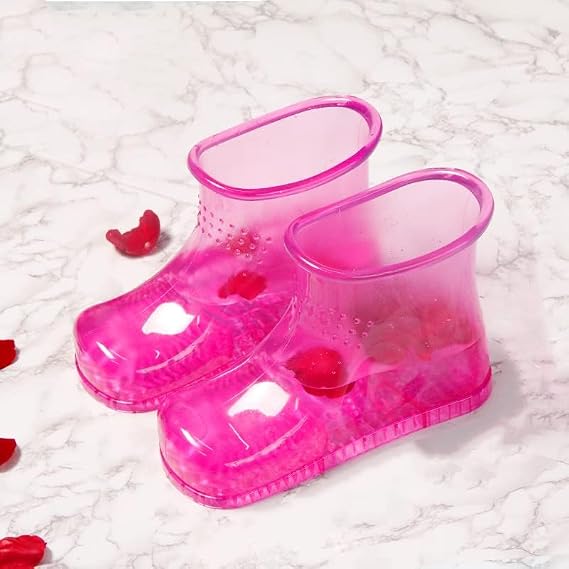 WMHYLYH Movable Foot Soaker, Portable Feet Soaking Tub Massage Foot Bath Shoes, Bath Massager Basin Pedicure Feet Spa Shoes for Thermal Massage to Promote Blood Circulation (Large High, Red)