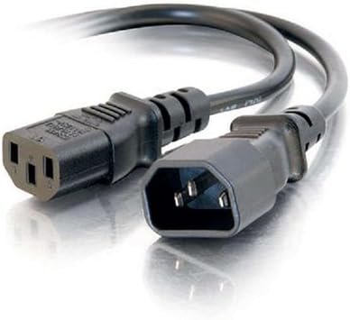 C2G Legrand C14 to C13 18 AWG Power Extension Cord, Black Computer Cord, 1 Foot Short Extension Cord, 1 Count, C2G 03140