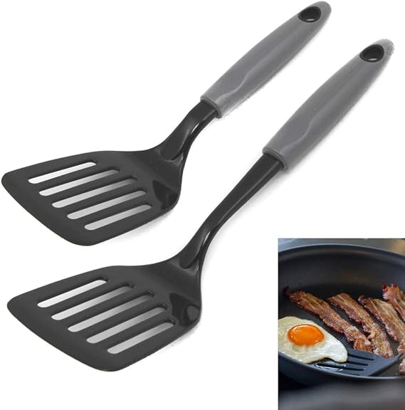 2 Nylon Turner Slotted Heat Resistant Kitchen Utensil Spatula Sizes 10.5" - 12"