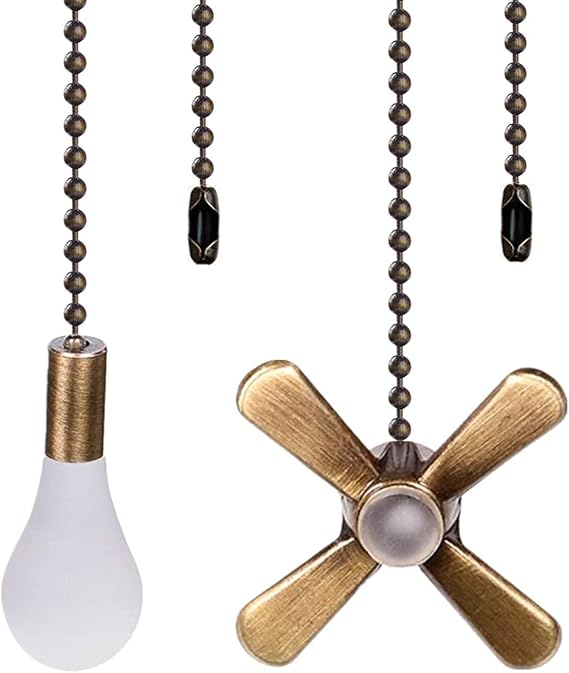 DAYONE Ceiling Fan Pull Chains 13.6 Inches Fan Pulls 2 Pcs Ceiling Fan Pull Cord Fan Pull Set for Ceiling Fan Light and Lamps