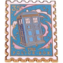 Tardis Starry Night Dr Who Police Box Stamp Sci Fi TV Show Classic 1.4" Enamel Pin Badge