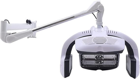 Wall Mounted Hair Dryer, 110V 1250W Professional Hair Dryer Heater w/LCD Display, Adjustable Swing Arm Hair Hood Dryer, Hair Dryer Hair Processor for Hair Salon, White