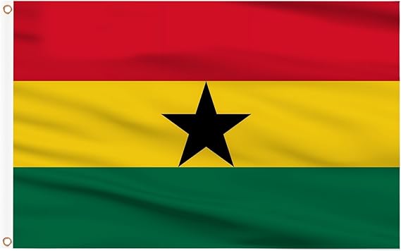 AhfuLife Ghana Flag 5ft x 3ft for Party Decorations, 1Pcs Ghana Flag Double Side with Brass Eyelets, National Day Culture Day Decor Garden Street Indoor Outdoor Decorations