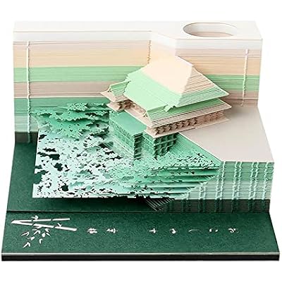 Shimizu Temple Japan 3D Paper Note Three-Dimensional Memo Pad Sticky Notes Paper Bookmark Pen Holder Creative Birthday Gift Green