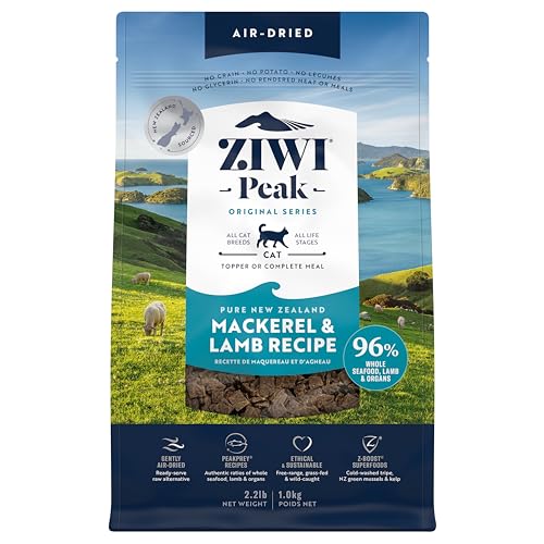 ZIWI Peak Air-Dried Cat Food Mackerel & Lamb - All Natural, High Protein, Grain Free, Limited Ingredient w Superfoods 35.2oz