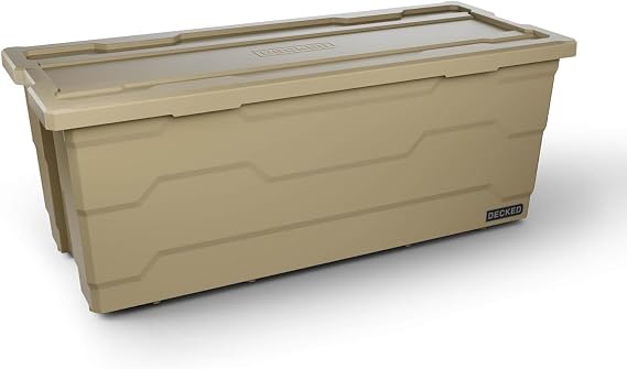 DECKED Payloader 133 L (1-Pack) - 200 lb Load Rated, Heavy-Duty Stackable Garage Storage Bins - Desert Tan