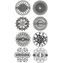 8 Pcs Cardigan Sweater Shirt Collar Clips Retro Celtic Flower Shawl Coat Cape Cloak Dress Cinch Clasp Vintage Brooches Pin Clips Set for Women Sliver