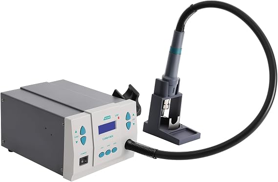 Hot Air Rework Station, 1000W Professional Rework Station with 3 Air Nozzles 212-932F Temp, 1-120 Air Levels, LCD Display for PCB Repair, DIY Projects & Electronic Assembly Users
