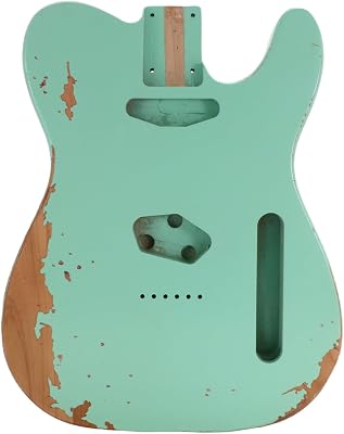 Sunsmile Relic Electric Guitar Body TL Style Nitro Top Alder Wood DIY Guitar Body S-S or H-S Route Relic Seafoam Green.
