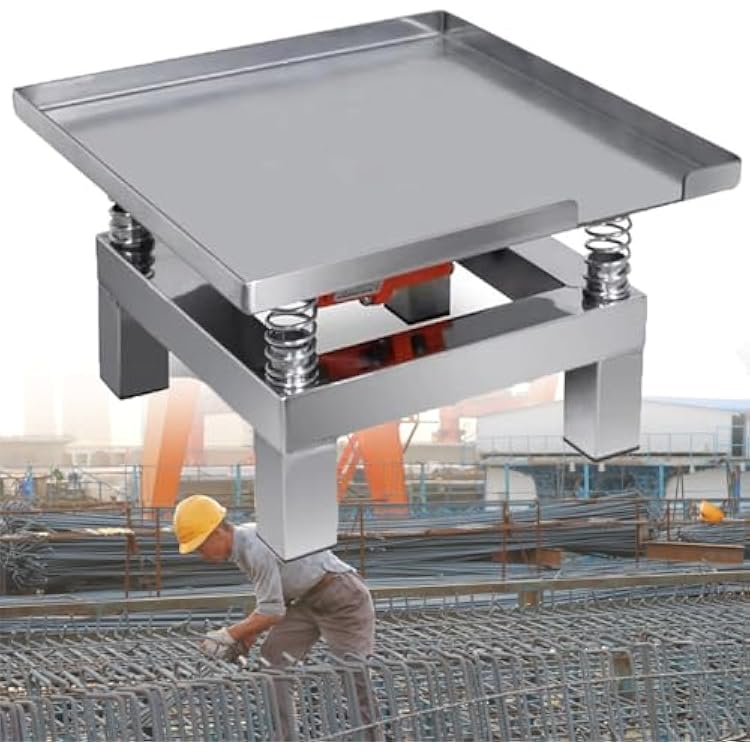 Electric Concrete Vibrating Table for Tumbler Air Bubble Removal, Shaking Table Vibration 3000TimesMin, Compactor Platform Stainless Steel,50  50  25Cm-35  35  22cm