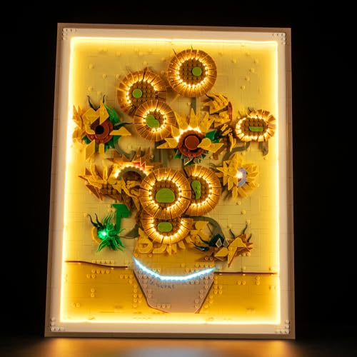 LED Light Kit for Lego 31215 Vincent Van Gogh Sunflowers Set, Blue Underglow Lights Compatible with Lego 31215 Set Not Include Blocks Set