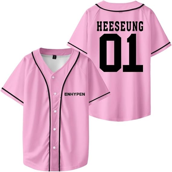 Enhypen World Tour Fate HEESEUNG 01 Merch Baseball Jersey Short Sleeve Shirts Women Men Streetwear