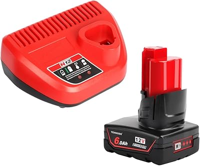 12V 6.0Ah Battery Charger Starter Kit Replacement for Milwaukee 12V Tools Not Made in Milwaukee