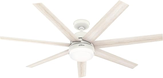 Hunter 60 inch WiFi Phenomenon Matte White Ceiling Fan with LED Light Kit and Wall Control