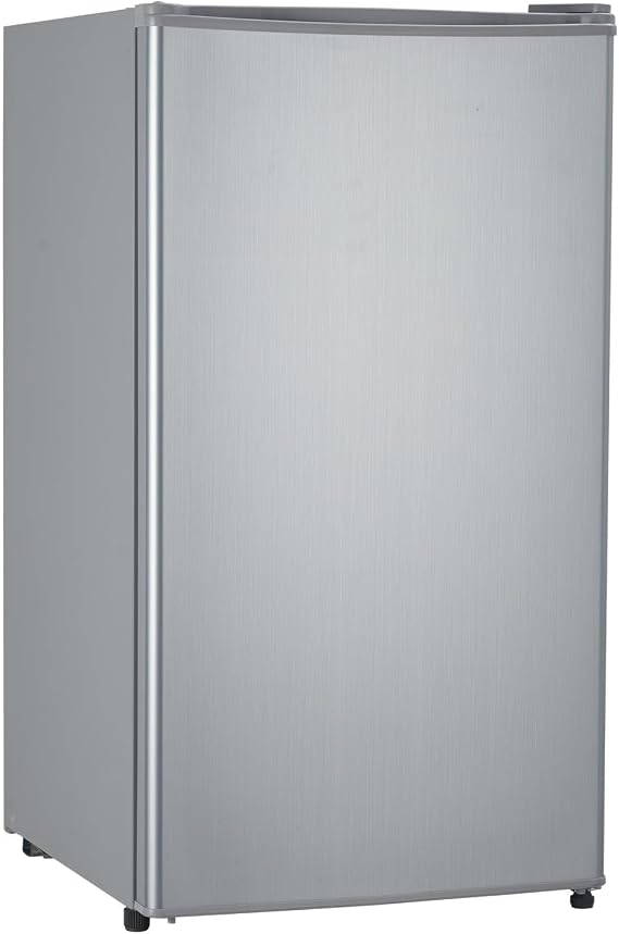 Mini Fridge with Freezer - 3.2 Cu.Ft, Adjustable Thermostat, Doors, Compact Design, Perfect for Bedroom, Apartment, and Office Use Sliver