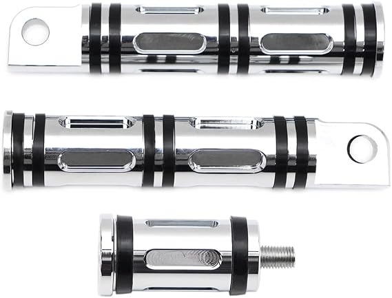 Dreamseek Motorcycle Shifter Toe Peg + Foot Pegs Rest for Harley Softail Touring Footrest Male Mount-Style Footpeg Pedal Supports non-slip (Chrome)