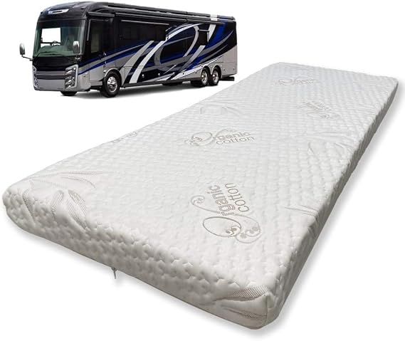 Foamma 11" x 24" x 72" Mattress for RV with Water Resistant Organic Cotton Cover, Firm High Density Foam, USA Made, CertiPUR-US Certified Foam