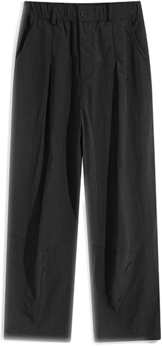 Men's Pants Japanese Lightweight Thin Straight Casual Wide-Leg Workwear Loose Trouser