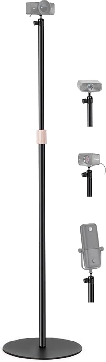 63'' Webcam Floor-Stand Compatible with Elgato Facecam 4K,Facecam pro,Facecam MK.2,Facecam neo Webcams and Wave 3/Wave DX Microphones