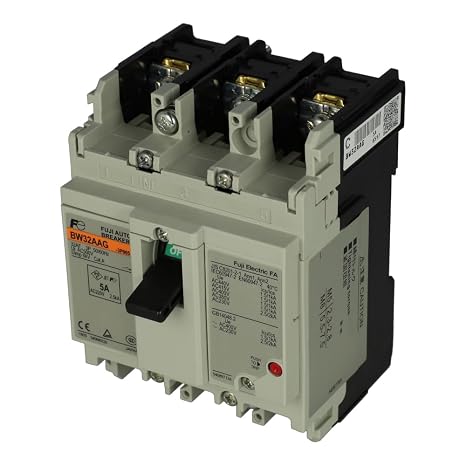FUJI ELECTRIC BW32AAG-3P005 FUJI ELECTRIC BW32AAG-3P005 500VAC, 3 Pole, 5 AMP, Circuit Breaker