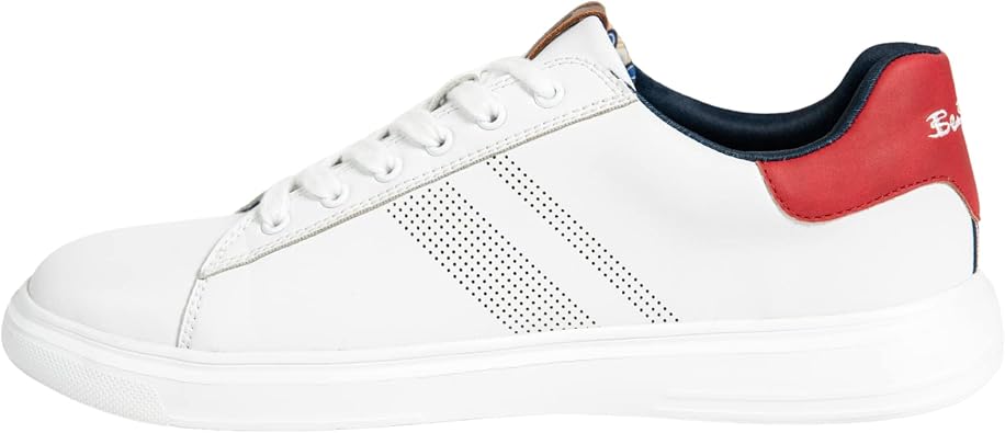 Ben Sherman Hardie Dress Tennis Shoes for Men - Mens Fashion Sneakers - Lightweight Casual Shoes, Classic Look with Comfortable Foot Pad for Everyday Shoe - White Red, 11 M US