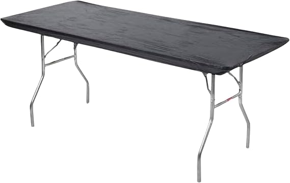Kwik-Covers 8' Rectangular Plastic Table Covers 30" x 96" (8 Feet), (10 Pack, Black)