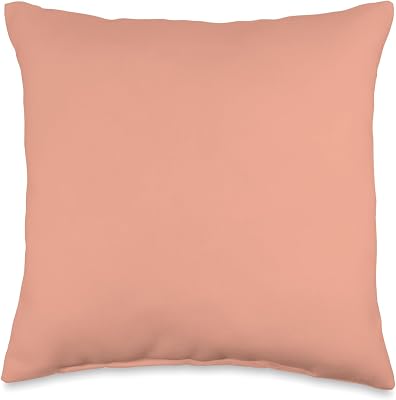 Simple Chic Solid Color Pastel Papaya Coral Peach Throw Pillow