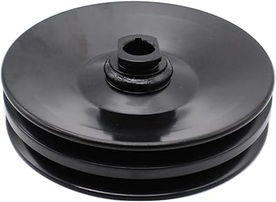 Black Steel Power Steering Pump Double Groove Pulley V-belt 58 Key Way Shaft Kit Compatible for SBC BBC Chevy 350 454 Gm Chevy Pontiac Buick