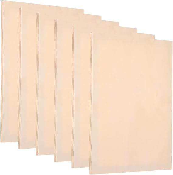 PATIKIL 12 x 10 Inch Wood Panel Board, 6 Pack Unfinished Wooden Canvas Boards Square Blank Deep Cradle Board for Painting Pouring DIY Art Use with Oils Acrylics
