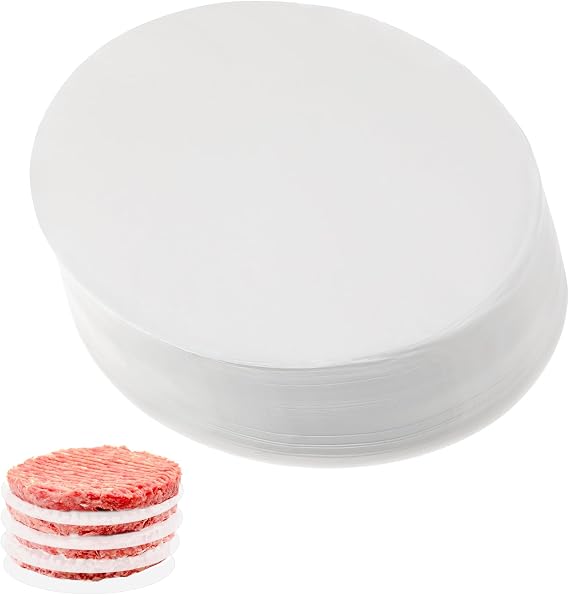 Giantree 500 Pcs 5 Inches Hamburger Patty Paper Round, Parchment Burger Papers Non Stick, Burger Press Paper, Pre-Cut Round Parchment Paper for Cake Pan Springform Pan Burger Patty Maker and More