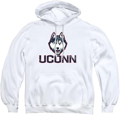 University of Connecticut Official Distressed Primary Logo Unisex Adult Pull-Over Hoodie