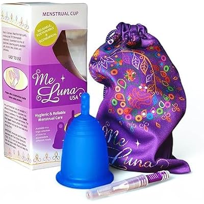 Most Customizable Menstrual Cup with Stem Handle | MeLuna Me Luna | Comfortable Period Cup Reusable Cup | Tampon Pad Alternative for All Body Types | Classic