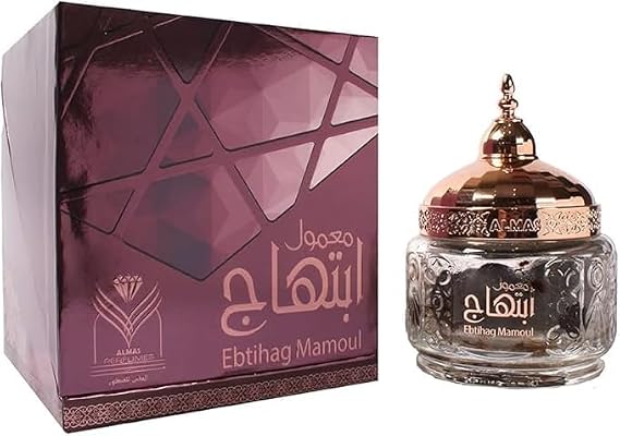 Almas Perfumes Mamoul Ebtihag Premium Incense Mamoul with Oud & Floral Notes 60g