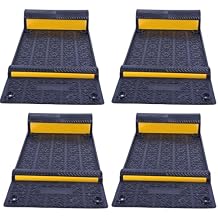 BESEA 4PACK Parking Guide with Wheel Chock for Parking Gargets 21" x 11.5" x 3.2" Parking Mats Antiskid Cars Safety Park Aids for Garage Vehicles High Visibility in Night