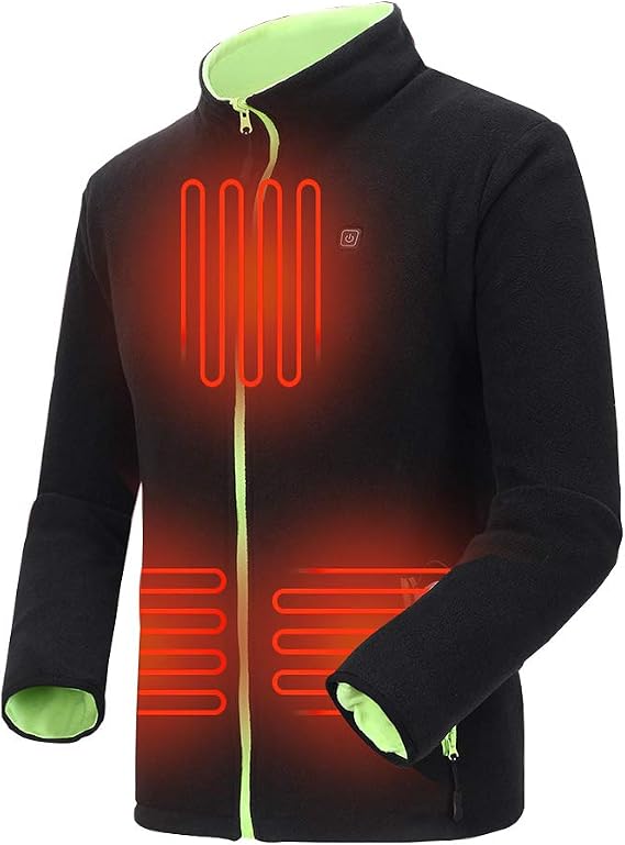 Reversible Heated Jacket for Men and Women, USB Heating Winter Warm Fleece Jacket Coat (Power Bank Not Included)