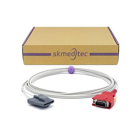 skmeditec Direct Connect Probe Compatible with Masimo SpO2 Sensor, 9.8 FT Silicone Soft Finger Sleeve Cable with 20 Pins Connector, Replacement Cord with Chip