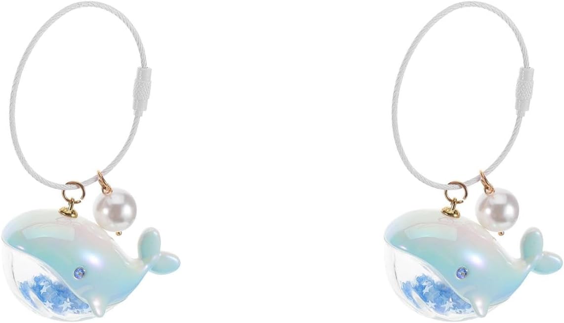 2Pcs Dolphin Keychain, Cute Whale Keychain Wifty, Couple Pendants, Creative Pendants And Bag Ornaments, Cute Wallet Car Key Accessories, Colorful Dolphin Pearl Style