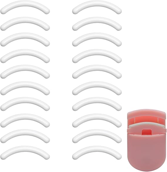 Lash Refill Pads Replacement for Revlon/Shiseido/Muji/Japonesque | travel eyelash curler, 20 Pcs, Silicone, White