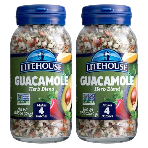 Litehouse Freeze Dried Guacamole Herb Blend - Gluten Free, Vegetarian, Keto, Non-GMO, No Refrigeration Required, Great Mix Spicy- 0.85 Ounce, 2-Pack