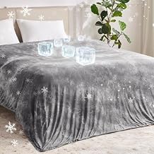 Guohaoi Cooling Throw Blanket for Hot Sleepers, Full Size 60''90'' Lightweight Breathable Summer Bed Blanket for Night, Arc-Chill Q-Max >0.5 Cool Fiber,Lightweight Tie Dye Blanket Grey