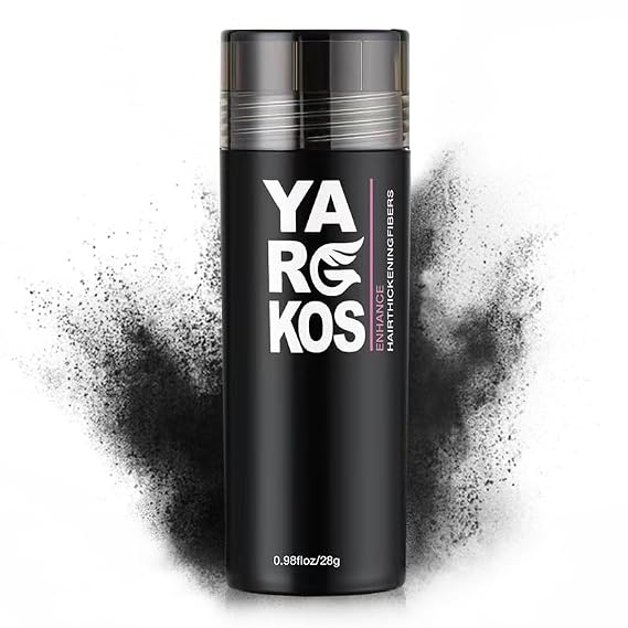 Hair Fibers for Thinning Hair or Fill In Fine, Hair Building Fibers (28g) for Women & Men, Hair Powder for Instantly Thicker, Fuller Looking - BLACK