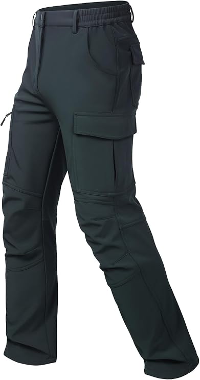 Men's Snow Pants Ski Softshell Warm Outdoor Fleece Lined Insulated Waterproof Winter Work Travel Hiking Pants