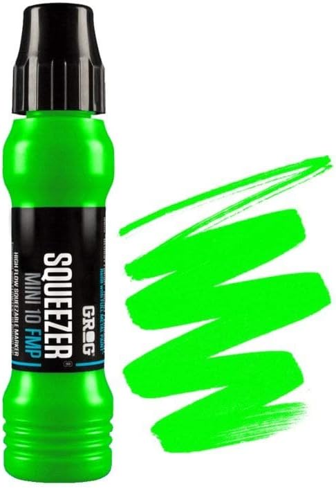 Graff City Grog, Mini Refillable Squeezer Neon Green Pen - FMP-15, 1 Count