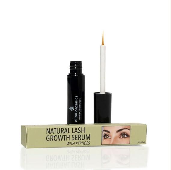 Natural Lash Growth Serum, 0.17oz Peptide-Infused Eyelash & Eyebrow Enhancer with Myristoyl Pentapeptide-17 Organic, Vegan