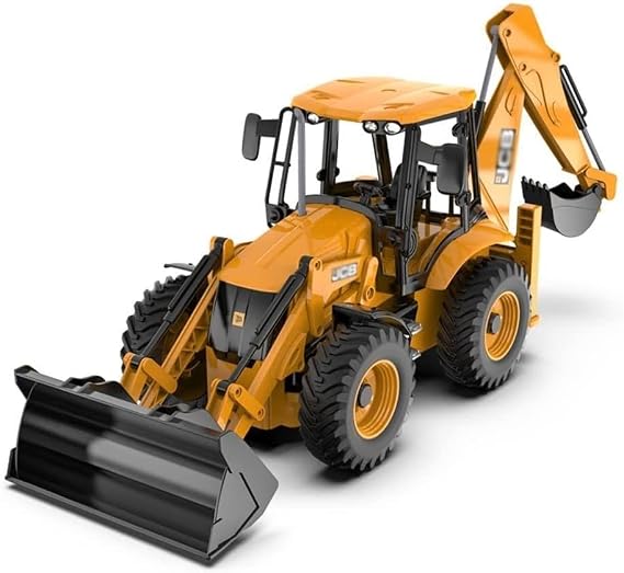 1/20 Scale Shovel Bulldozer Bucket Model Backhoe Loader Truck Engineering Vehicle Construction Tractor Toy for Kids and Adults / 2Battery Packs